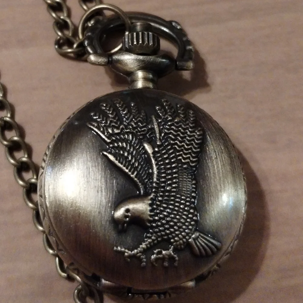 New Men's Mini Pocket Watch with Eagle Design
